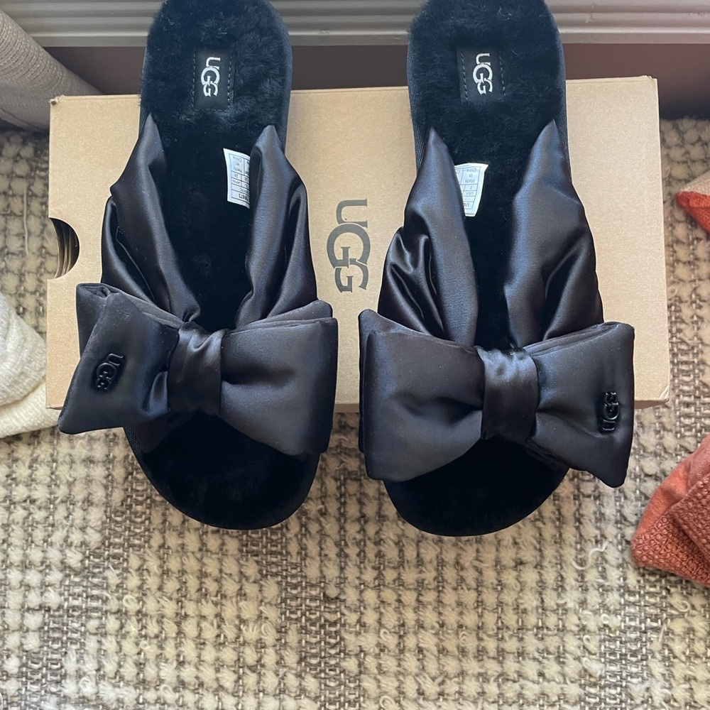 Black UGG Lushette Puffer Slide